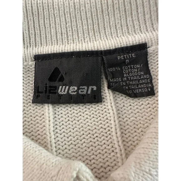 Vintage Liz Claiborne Striped Ribbed Knit Button-Up Sweater Petite P - Picture 6 of 9